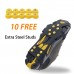 OuterStar Ice & Snow Grips Over Shoe/Boot Traction Cleat Rubber Spikes Anti Slip 10-Stud Crampons Slip-on Stretch Footwear